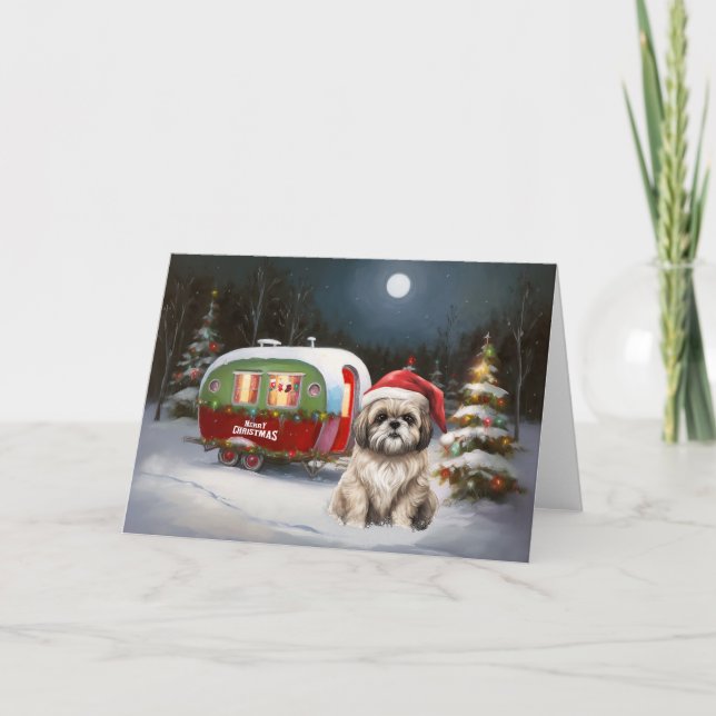 Carte Winter Havanese Caravan Christmas Adventure (Devant)