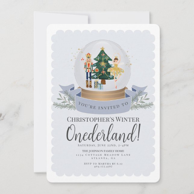 Carte Winter Onederland Nutcracker premier anniversaire  (Devant)