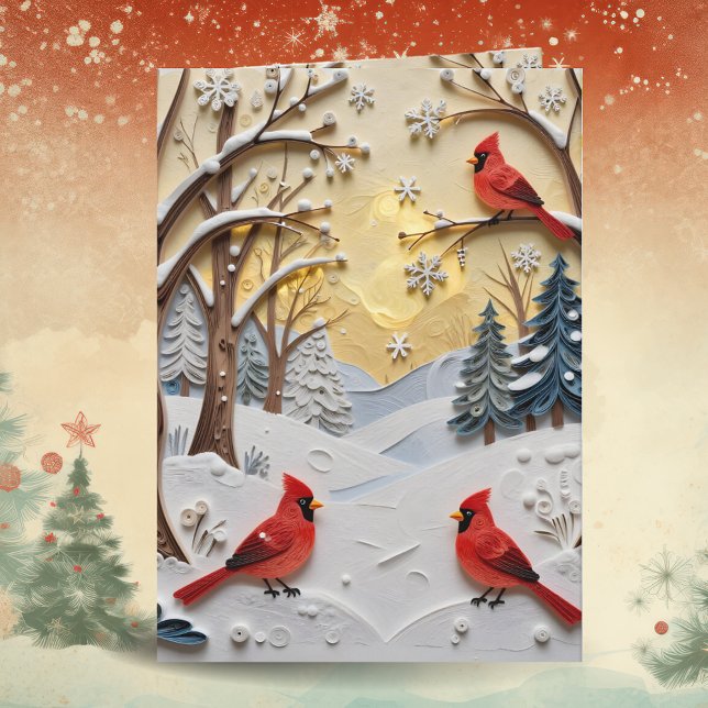 Carte Winter Scene | Enchanted Forest & Cardinals (Créateur téléchargé)