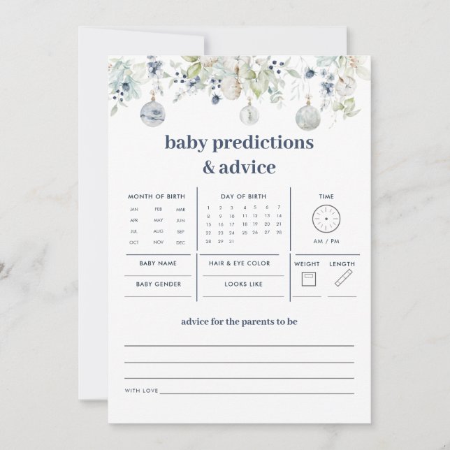 Carte Winter Wonderland Baby Predictions et conseils jeu (Devant)