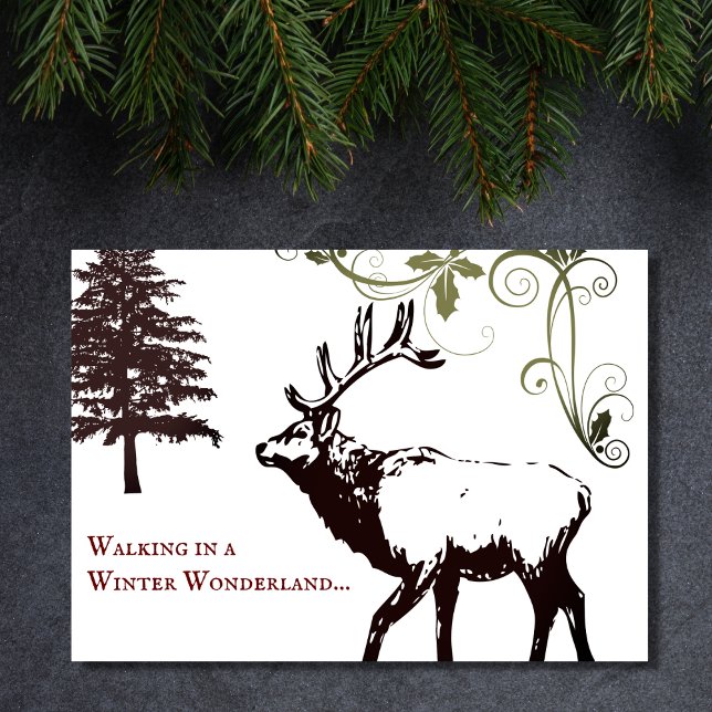 Carte Winter Wonderland Elk Joyeuses vacances Noël (Créateur téléchargé)