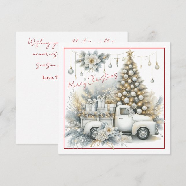 Carte Winter Wonderland Truck Holiday Card (Devant / Derrière)