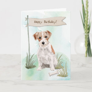 Carte Wire Haired Jack Russell Terrier Sous Anniversaire