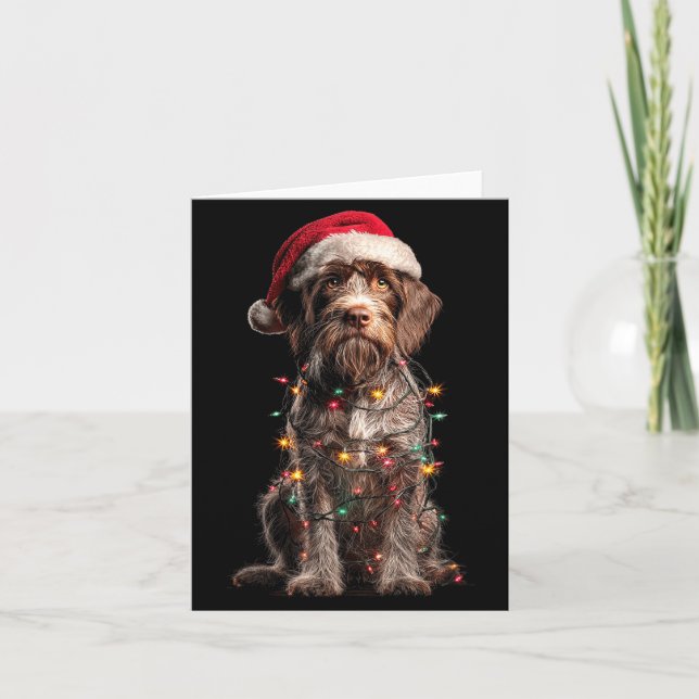 Carte Wirehaired Inting Griffon Christmas Graphics Dog L (Devant)