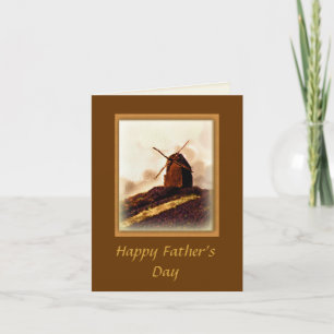 Carte Wish Happy Fête des pères Vieux Windmill Card