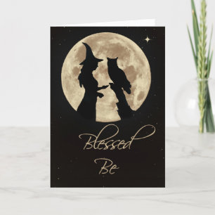 Carte Witch and Owl Blessed Be Birthday