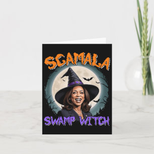 Carte Witch Scamala Harris Anti Kamala Halloween Black P