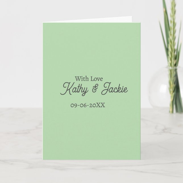 Carte With love add couple name wedding simple minimal  (Devant)