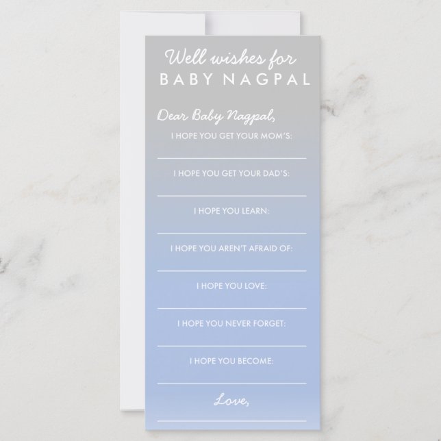 Carte Wives for Baby - Baby shower Game (Devant)