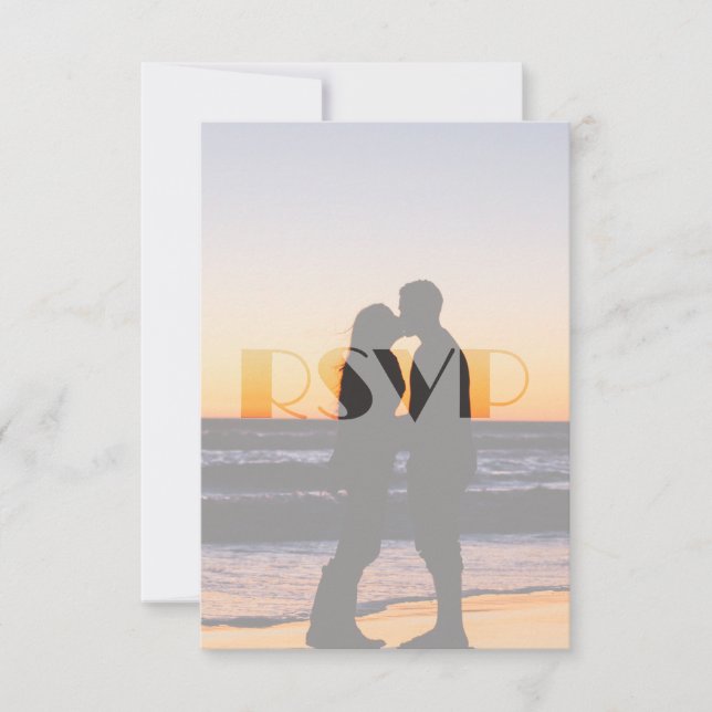 Carte Wo Do - Mariage romantique sur la plage - RSVP (Devant)