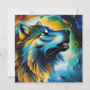 Carte Wolf Howl coloré