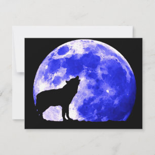Carte Wolf Howling à Moon