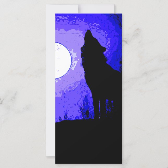 Carte Wolf Howling à Moon (Devant)