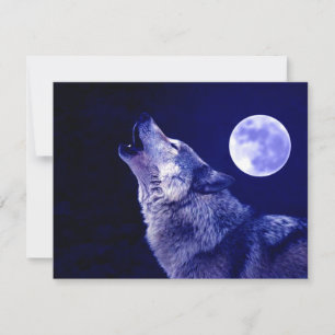 Carte Wolf Howling à Moon