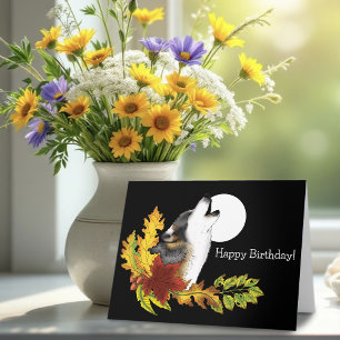 Carte Wolf Howling Moon