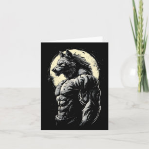 Carte Wolf Muscles musculaires Bodybuilding Werewolf