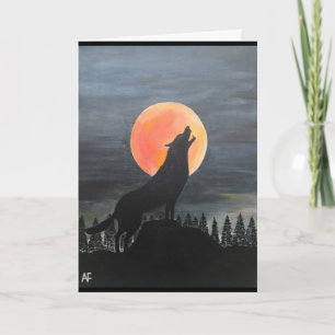Carte Wolf Silhouette Peinture par Alfred Fox
