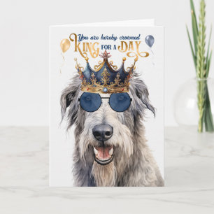 Carte Wolfhound Dog King pour une journée d'anniversaire