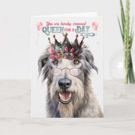 Carte Wolfhound Dog Queen pour une journée d'anniversair
