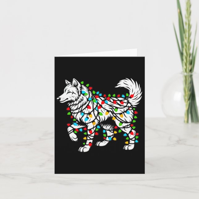 Carte Wolfs Arbre Chandail de Noël Xmas Animaux de compa (Devant)