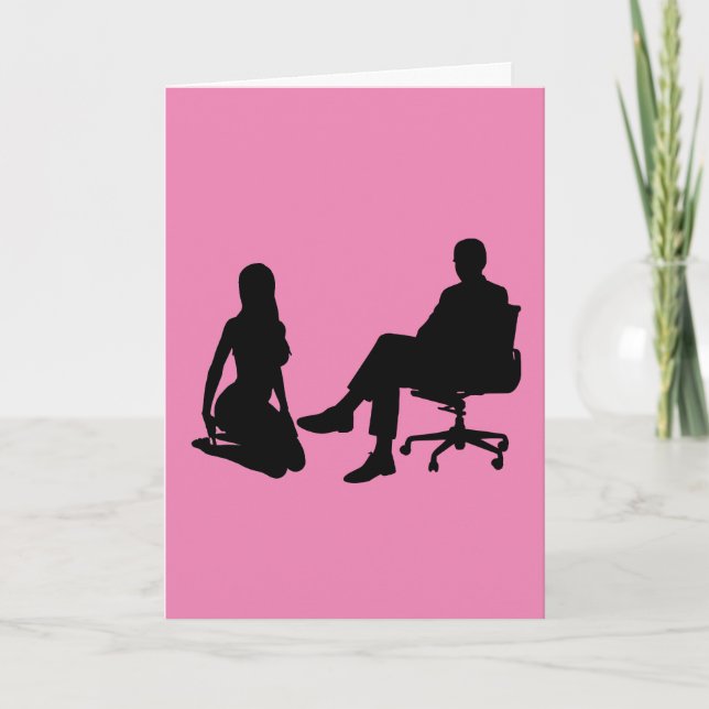 CARTE WOMAN KNEELING BEFORE A MAN SITTING IN CHAIR CARDS (Devant)