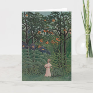 Carte Woman Walking in an Exotic Forest, Henri Rousseau