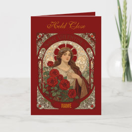 Carte Woman With Cascading Roses Vintage Illustration