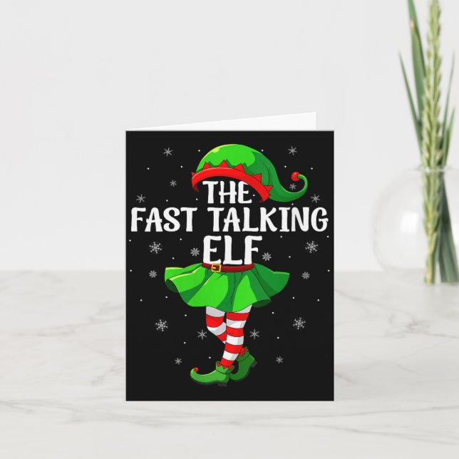 Carte Womens Fast Talking Elf Christmas Girls Women Elf  (Devant)