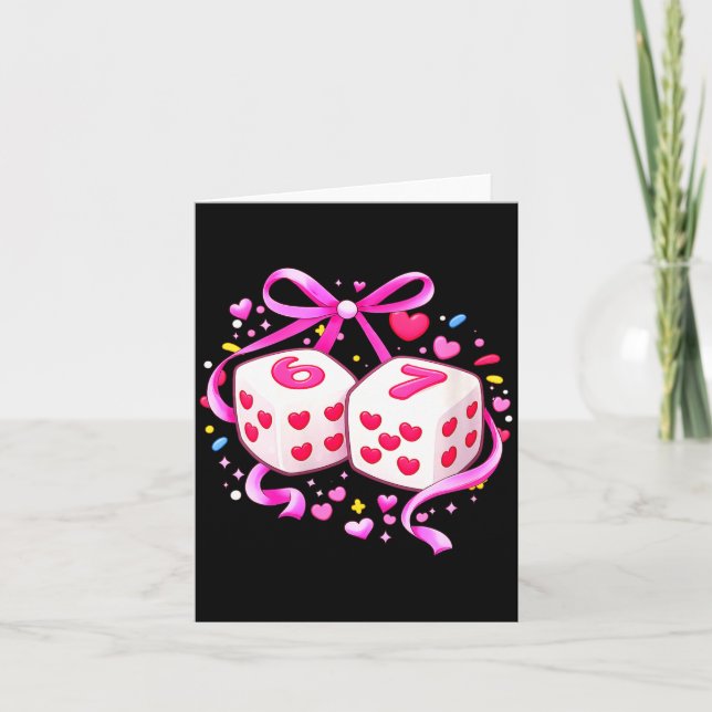 Carte Women's Funny Preppy 67 Valentine Six Seven Dice 6 (Devant)