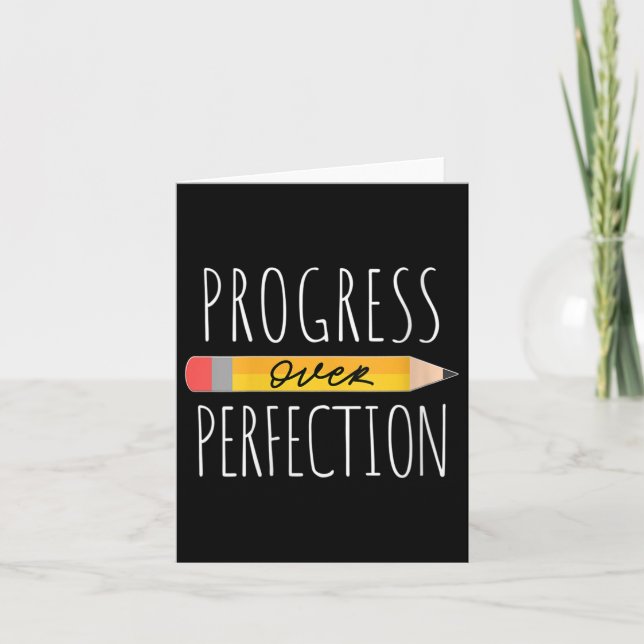 Carte Womens Motivational Progress Over Perfection Back  (Devant)