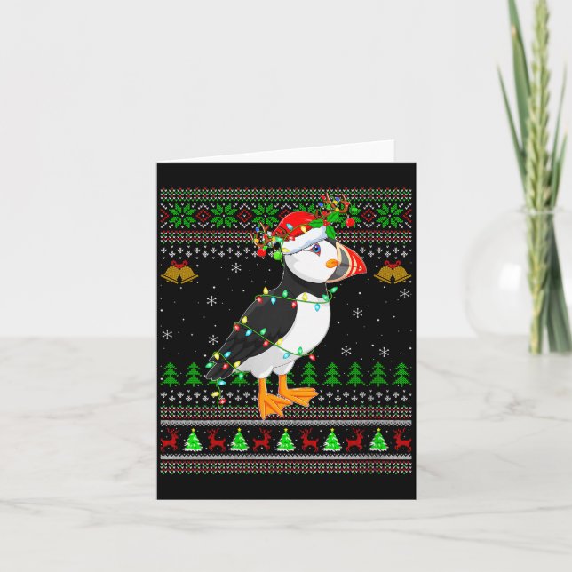 Carte Womens Puffin Bird Ugly Christmas Sweaters Holiday (Devant)