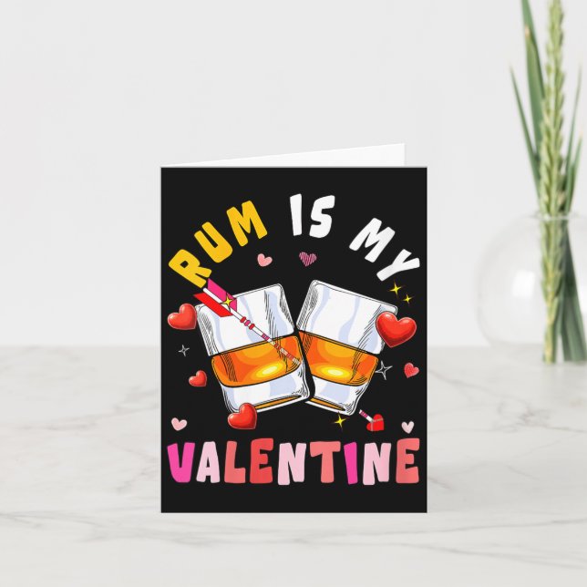 Carte Women's Rum Is My Valentine Hearts Matching Drinke (Devant)