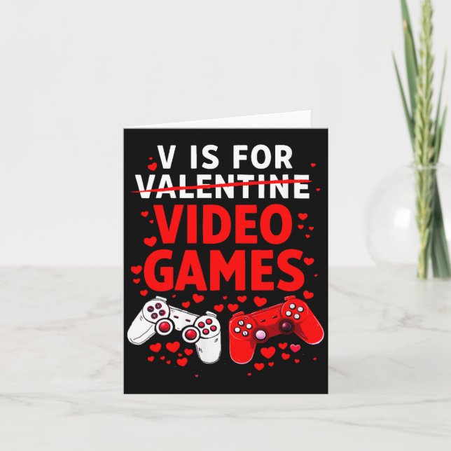 Carte Women's V Is For Video Games Funny Valentines Game (Devant)