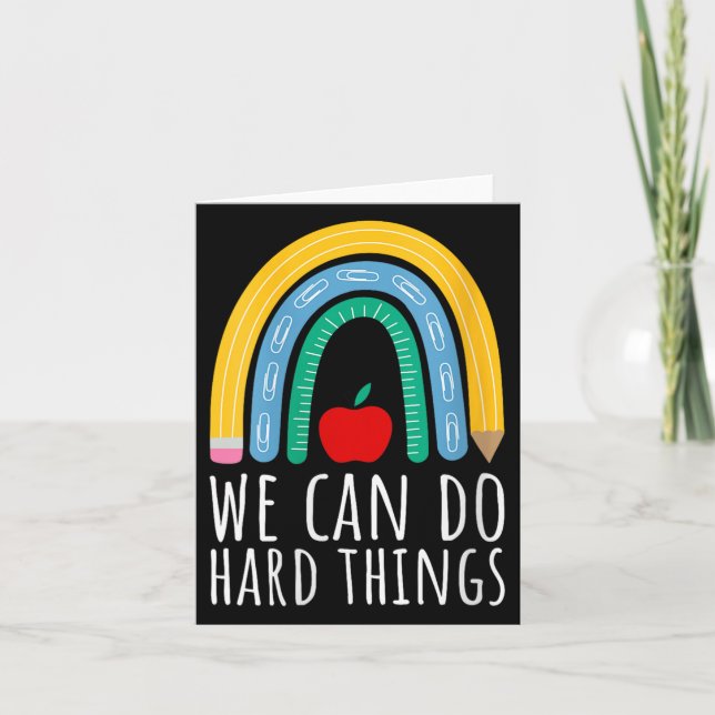 Carte Womens We Can Do Hard Things Motivational Teacher  (Devant)