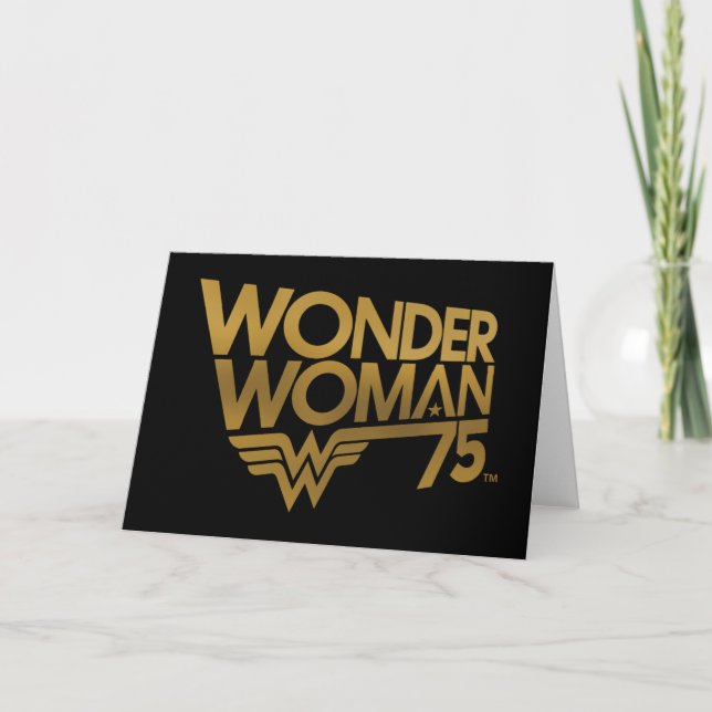 Carte Wonder Woman Logo Or du 75e anniversaire (Devant)