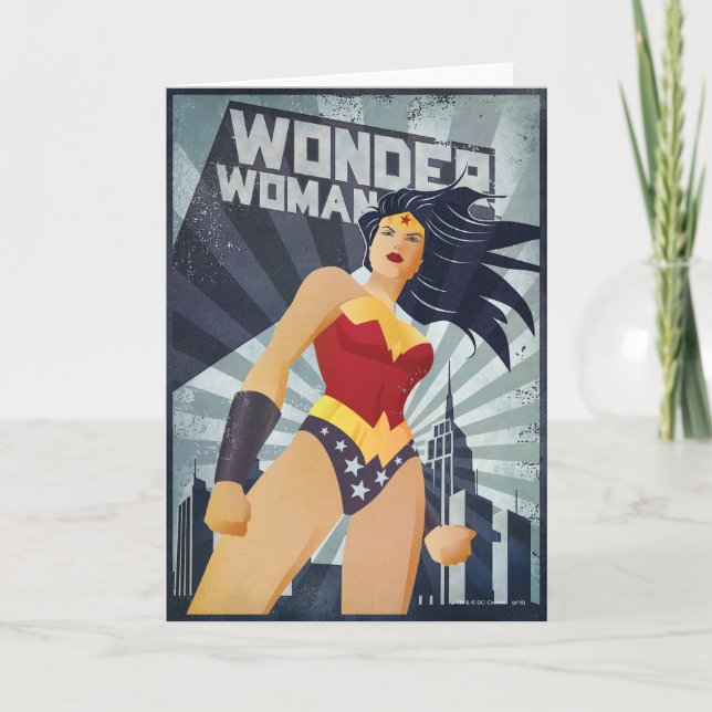 Carte Wonder Woman Retro City Sunburst (Devant)