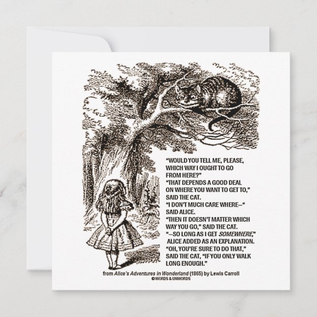 Carte Wonderland Quelle Voie Je Devrais Aller Citer (Devant)