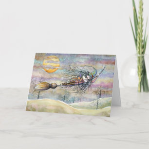 Carte Wondrous Flight Halloween Witch Card