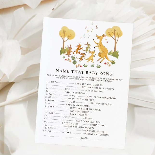 Carte Woodland Kangaroo Nom Que Baby Song Baby Game (Créateur téléchargé)