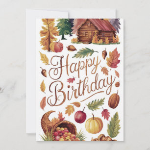 Carte Woodland Pastel Souhaite Automne Automne automne B