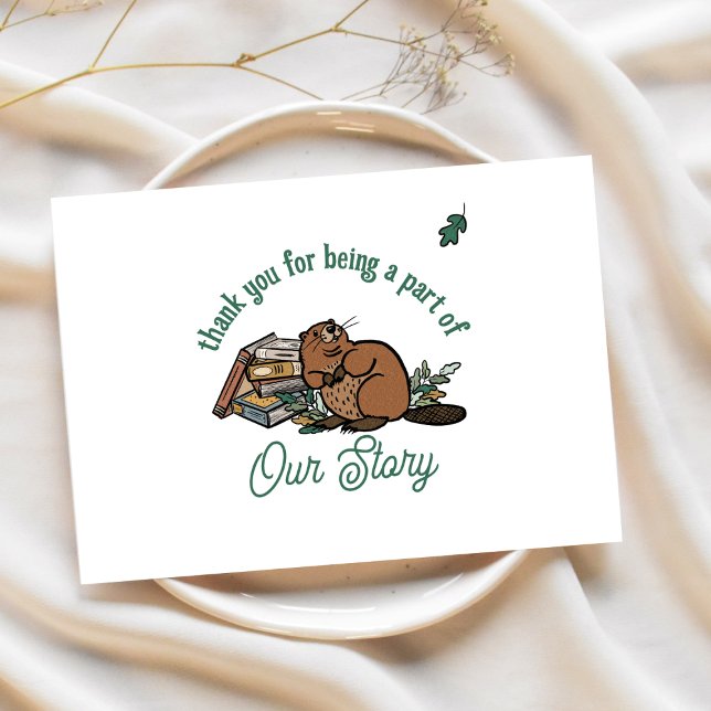 Carte Woodland Storybook Baby shower Merci (Cute Woodland Storybook Thank You Card)