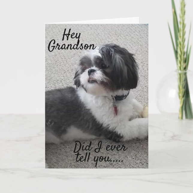 CARTE **WOOF WOOF** HEUREUX *ANNIVERSAIRE* À MON *GRAND- (Devant)