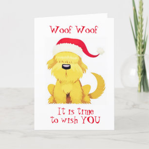 CARTE WOOF WOOF SIGNIFIE "TRÈS JOYEUX NOËL"