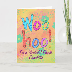 Carte WooHoo Nom Amis Personnalisés Personnalisés