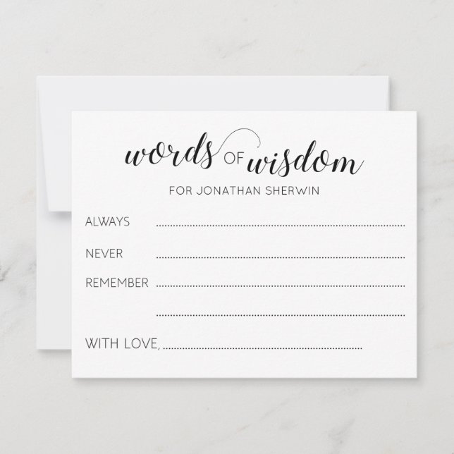 Carte Words of Wisdom Graduate Conseils pour les diplômé (Devant)