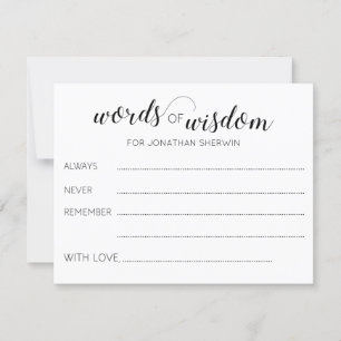 Carte Words of Wisdom Graduate Conseils pour les diplômé