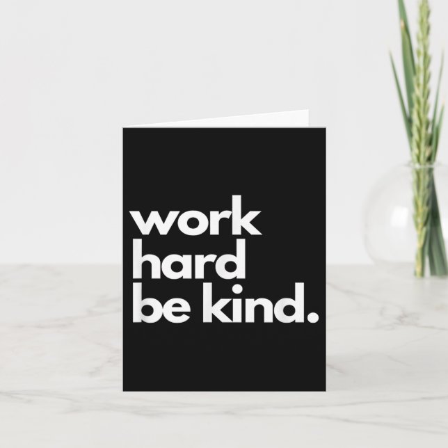 Carte Work Hard Be Kind Insrational Motivational Workout (Devant)
