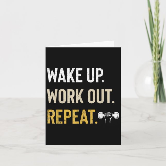 Carte Workou Wake Up Insrational And Motivational Gym Gi (Devant)