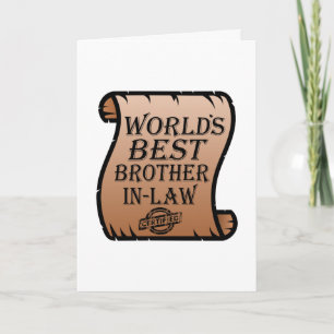 Carte World Best Brother-in-law Certificat drôle
