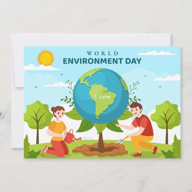 Carte World Environment Day Tree Planting Flat Card (Devant)